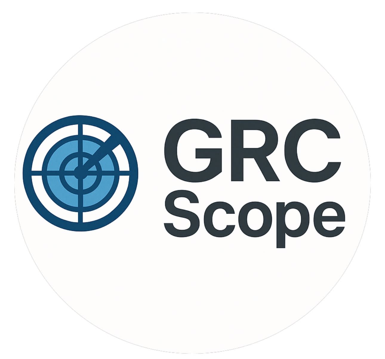 GRC Scope logo icon, white hexagon shape